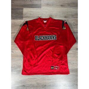 Vintage Chicago Blackhawks Lee Sport Red NHL Jersey Shirt Size M A4
